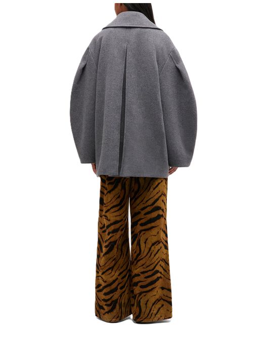 Cappotto corto in lana grigia Ganni Ganni | W0930205 PEWTER